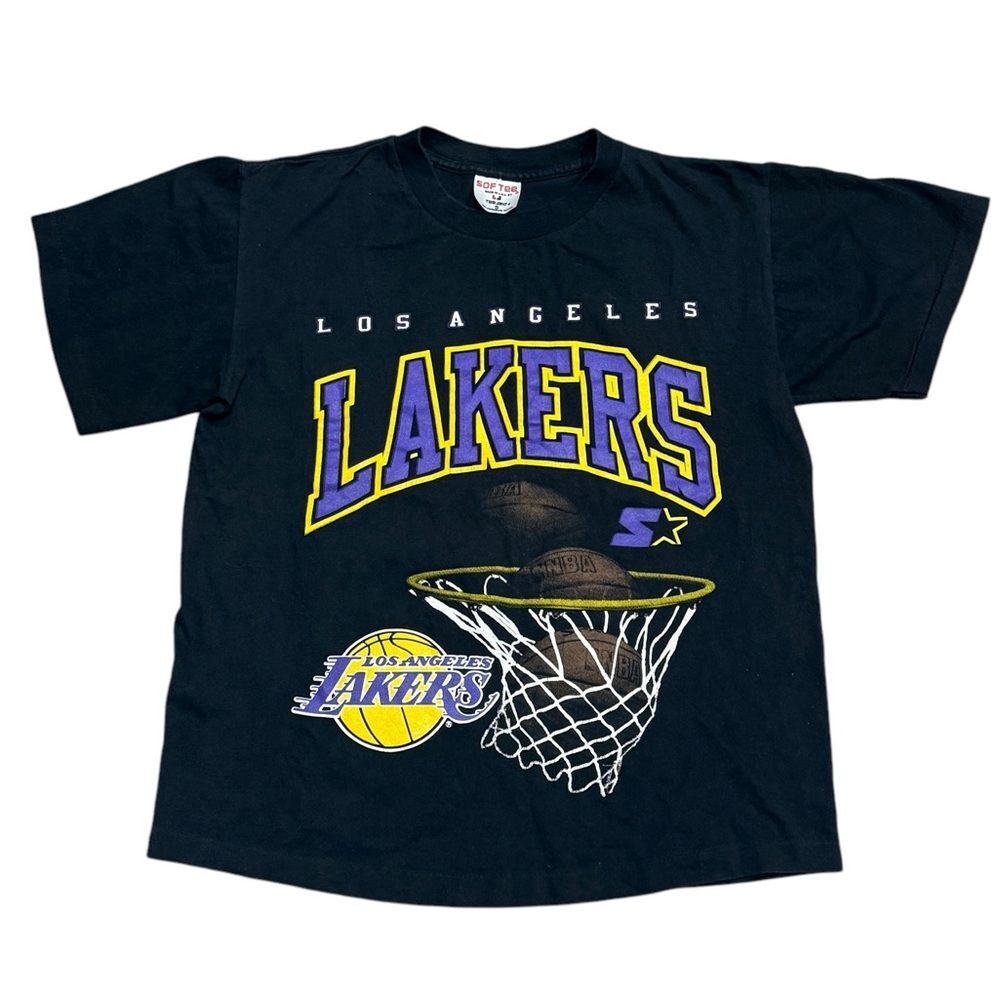 Vintage Sof Tee Los Angeles Lakers Single Stitch Short Sleeve T-Shirt Men’s Sz S
